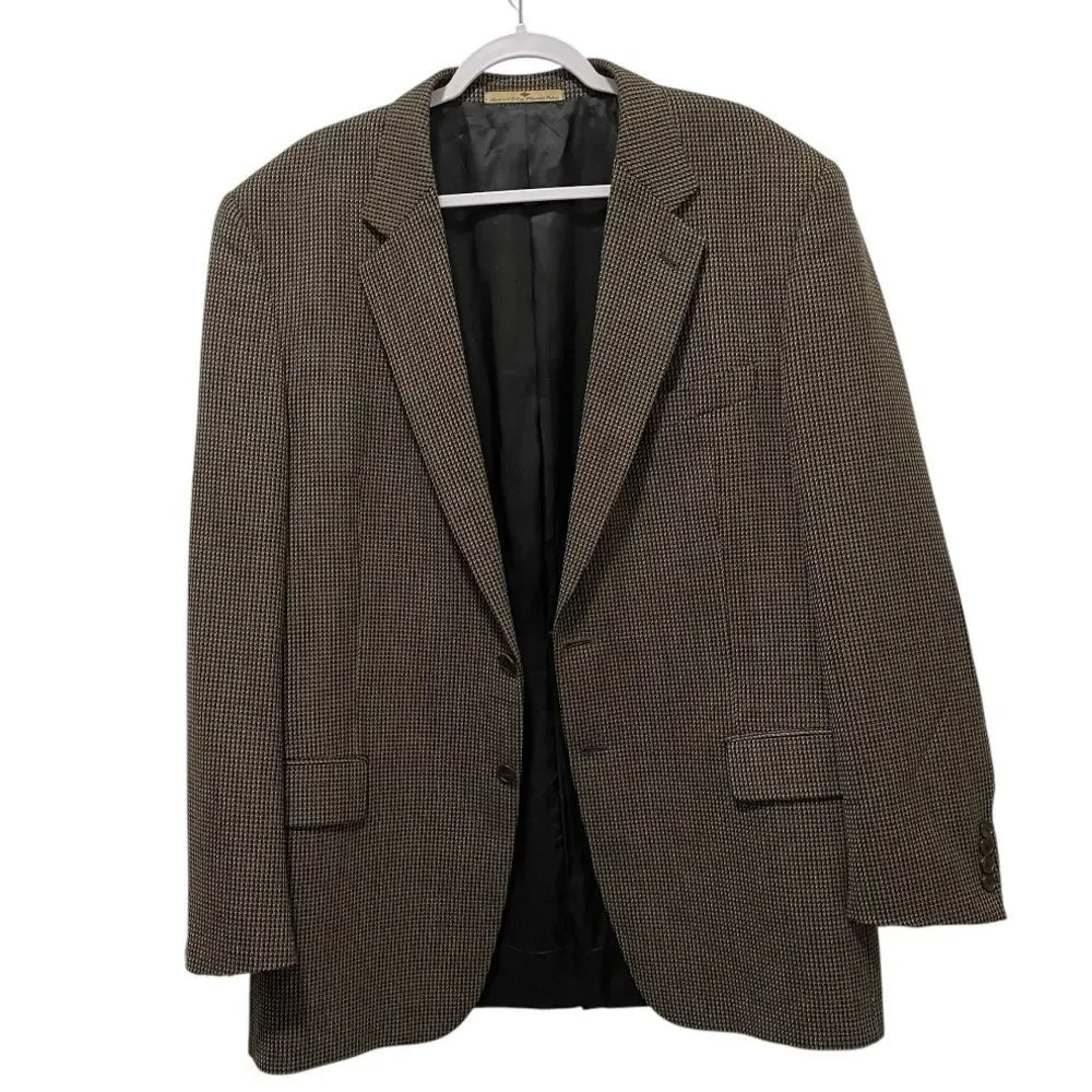 Vintage Joseph Abboud Jacobsons 100% Wool Sport Coat Jacket Tweed USA Men 43L